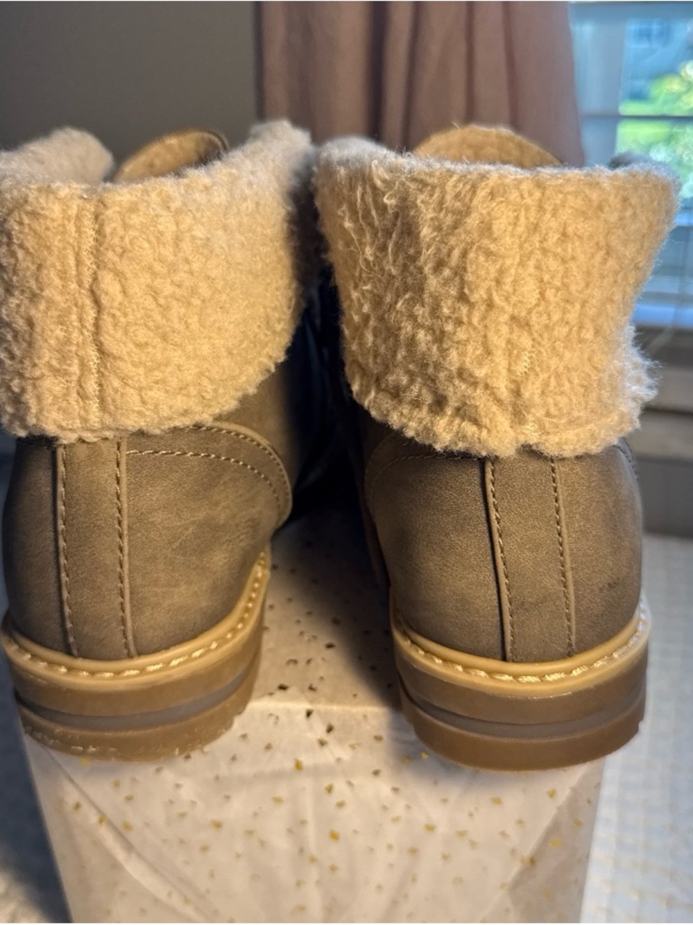 Sonoma Taupe Faux-Shearling Cuff Ankle Boots - Taupe
